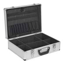 Plastic handle black color Aluminum Tool Case custom carry with tool holder